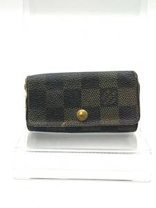 【難有り】LOUIS VUITTON　ルイ ヴィトン ダミエ ミュルティクレ4 4連 キーケース N62631 PVC　ブラウン　シリアル：不鮮明