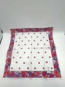 [ unused goods ]ungaro Ungaro handkerchie bandana white × red × purple floral print polka dot pattern cotton cotton 100% W43 H43