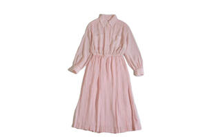  素敵！日本製　ヴィンテージドレス　シャツ×プリーツスカートデザインワンピース　7号