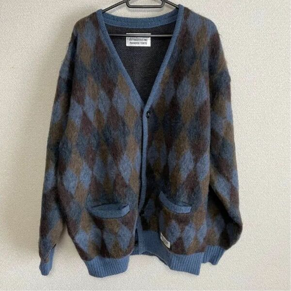 DIAMOND MOHAIR CARDIGAN アーガイル　カーディガン