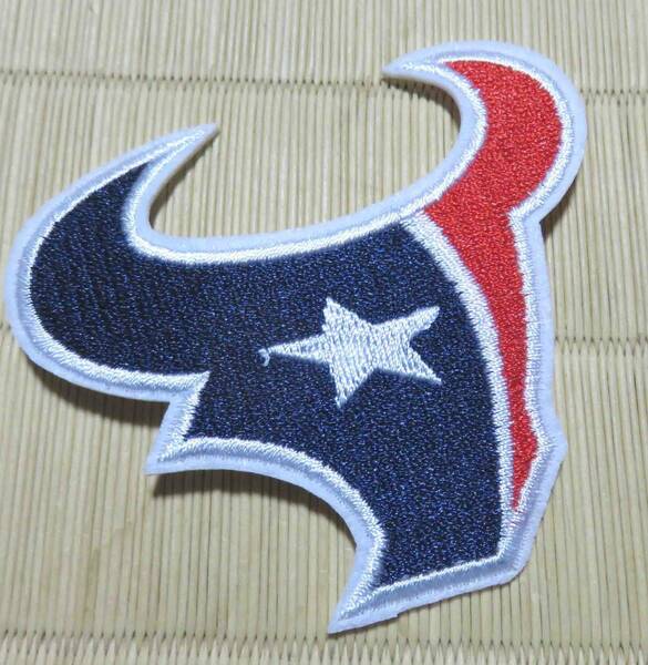 星条紺赤闘牛TX新品NFLヒューストン・テキサンズHoustonTexans刺繍ワッペン◆アメリカ　スポーツ◎アメフト　アメリカンフットボール★DIY 