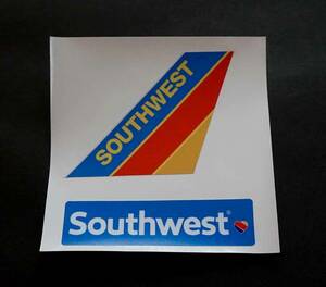 青黄赤SW■新品■２枚セット■サウスウエスト航空Southwest Airlinesアメリカ　ステッカー■エアライン飛行機■海外旅行 スーツケース貼付