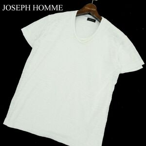 JOSEPH HOMME ジョセフ オム 春夏 レイヤード★ 半袖 カットソー ニット Tシャツ 2枚セット Sz.46　メンズ 白 日本製　A3T04870_5#D