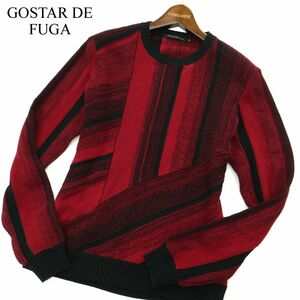 GOSTAR DE FUGA ゴスタール ジ フーガ 通年～秋冬 切替 ストライプ★ ニット セーター Sz.46　メンズ　A3T09861_8#L