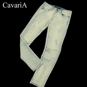 CavariA キャバリア 通年 クラッシュ加工★ サイドライン ストレッチ スキニー デニム パンツ ジーンズ Sz.42　メンズ　A3B04137_8#R