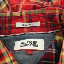 HILFIGER DENIM トミーヒルフィガー 通年 REGULAR FIT ダブルガーゼ★ 長袖 チェック シャツ Sz.L　メンズ　A3T10012_9#C_画像6