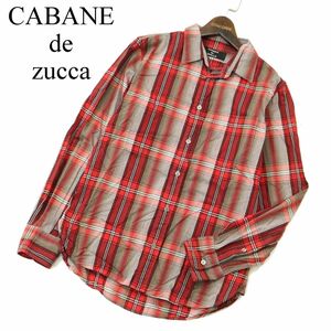 CABANE de zucca カバンド ズッカ 通年★ 長袖 コットン チェック シャツ Sz.S　メンズ 日本製　A3T09989_9#C