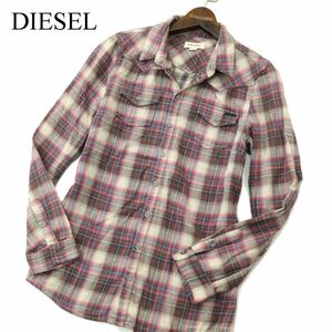 DIESEL ディーゼル 通年 長袖 ウエスタン★ チェック シャツ Sz.S　メンズ　A3T10082_9#C