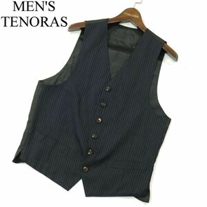 MEN'S TENORAS メンズティノラス 秋冬 絹 シルク混★ 切替 ストライプ ベスト ジレ Sz.M　メンズ　A3T10291_9#N