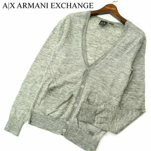 A|X ARMANI EXCHANGE アルマーニ エクスチェンジ 秋冬 アルパカ ウール混★ ニット カーディガン Sz.XS　メンズ グレー　A3T10342_9#K