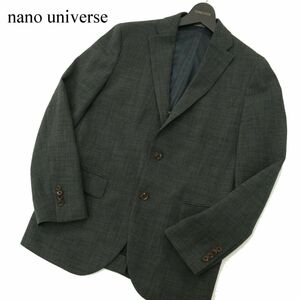 nano universe ナノユニバース × SATO TAILOR 通年 背抜き★ チェック アンコン テーラード ジャケット Sz.46　メンズ 灰　A3T10366_9#O