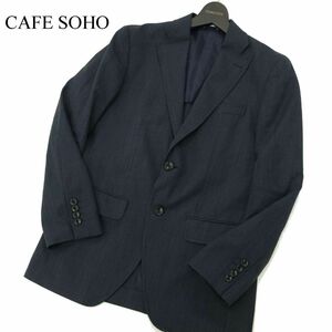 CAFE SOHO カフェソーホー 通年 背抜き★ グレンチェック アンコン テーラード ジャケット Sz.Y5　メンズ ネイビー　A3T10360_9#O