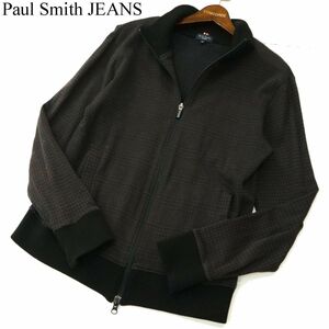 Paul Smith JEANS ポールスミス ジーンズ 秋冬 グレンチェック★ ダブルジップ ブルゾン ジャケット Sz.M　メンズ 黒 日本製　A3T10351_9#N