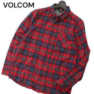 VOLCOM ボルコム Caden Plaid MODERN FIT 秋冬 ロゴ刺繍★ 長袖 チェック ネル シャツ Sz.M　メンズ　A3T10937_9#B