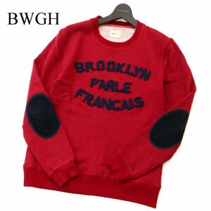 BWGH Brooklyn We Go Hard ブルックリンウィーゴーハード ウール★ エルボーパッチ スウェット トレーナー Sz.S　メンズ　A3T10998_9#E