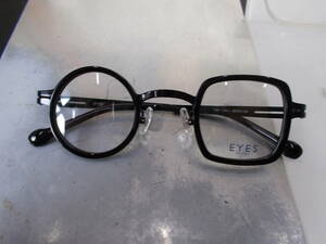 E'YES 眼鏡フレーム 1001-1 お洒落 セル×メタル コンビフレーム 奇抜な 左右非対称 アシンメトリー デザイン 丸×四角形