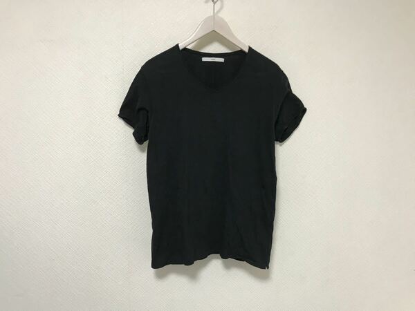 本物クロKUROコットンVネック半袖Tシャツメンズサーフアメカジミリタリースーツビジネス黒ブラック1S日本製