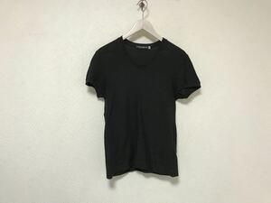 本物ドルチェアンドガッバーナDOLCE&GABBANAコットンVネック半袖Tシャツメンズサーフアメカジミリタリービジネススーツ黒ブラック44S