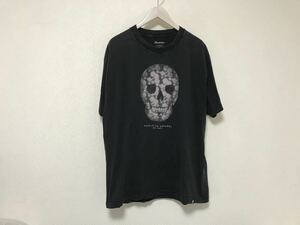 本物プリミティブアパレルPRIMITIVE APPARELコットンスカルドクロプリント半袖Tシャツメンズサーフアメカジミリタリー黒ブラックXL