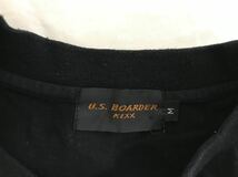 本物ユーエスボーダーU.S. BORDER KIXXコットンプリント半袖Tシャツメンズサーフアメカジミリタリービジネススーツ黒ブラックM_画像4