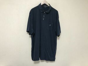 本物ポロラルフローレンPOLO Ralph Laurenコットンデカビッグポケット半袖ポロシャツメンズアメカジサーフミリタリーXXL紺ネイビー2XL