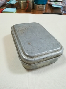  anodized aluminum lunch box silver Vintage goods 