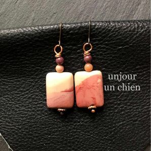 unjour un chien ＊天然石＊ハンドメイド＊パワーストーン＊ピアス＊イヤリング＊スクエア03