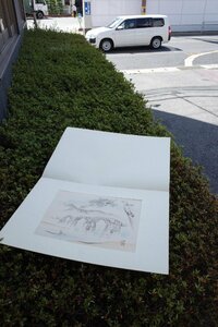 ○日本画　錦帯橋の風景の絵　版画　印刷　名所絵　台紙貼り　画帖　レトロ　和モダン　アート　古美術　古道具のgplus広島 2309i