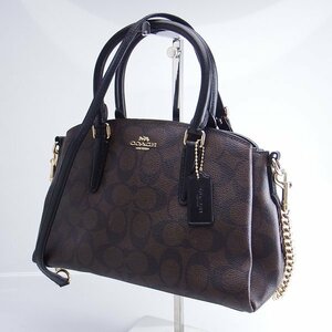 COACH F29434 コーチ PVC チェーン 2WAY クロスボディ ハンドバッグ ショルダー 斜め掛け ダークブラウン