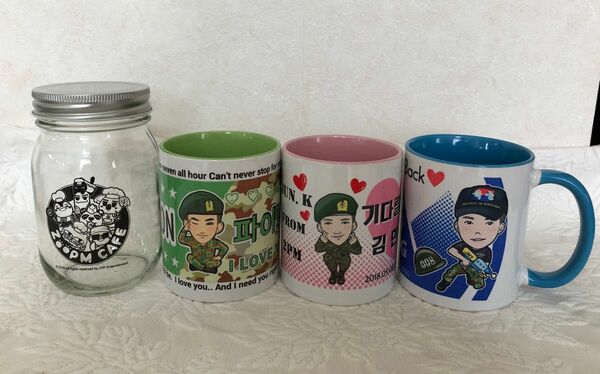 2PM マグカップ、ガラス瓶　セット　テギョン、ウヨン、JUN.K