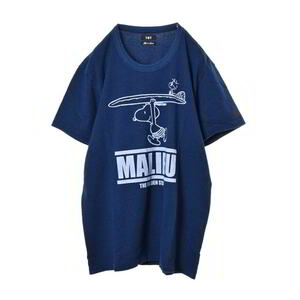  beautiful goods TMT × PEANUTS MALIBU print T-shirt XL navy tea Emuti KL4BLSLC05