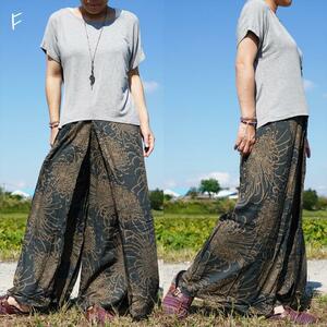 * ethnic LAP pants peace pattern botanikaru* including carriage new goods F* Asian to coil pants wide pants yoga unisex room wear 