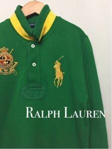 !*[ superior article ] Ralph Lauren long sleeve #2 polo-shirt M size green &