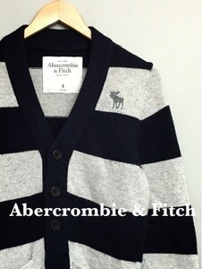 アバクロンビーアンドフィッチ Abercrombie & Fitch ヘラジカ 鹿 A&F MUSCLE ボーダー カーディガン Sサイズ　&