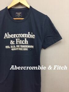 Abercrombie and Fitch Abercrombie & Fitch [ новый товар не использовался ][ с биркой ] большой Logo футболка короткий рукав темно-синий мужской S размер ~*&