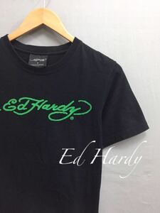  Ed Hardy -Ed Hardy Skull short sleeves T-shirt embroidery ound-necked black lady's M size ~^&