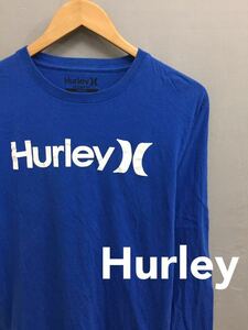 ハーレー Hurley ロンT 丸首 ブルー メンズ Mサイズ ～△&