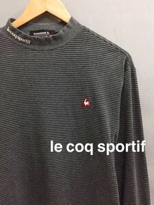  Le Coq s Porte .fle coq sportif Golf окантовка с высоким воротником серый мужской M размер ~*&