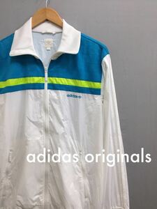 アディダスオリジナルスadidasoriginals 【美品】ナイロンジャケット ウェア ジャージ ホワイト メンズ X Oサイズ ～△&