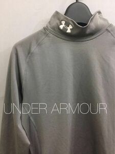 アンダーアーマー UNDER ARMOUR コンプレッションモック 長袖 グレー メンズ サイズMD !★&