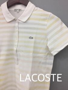 ◎ラコステ LACOSTE カノコ 鹿の子 ポロシャツ ボーダー レディース 女性用 38サイズ　&