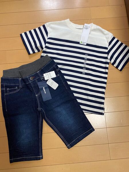 新品!120 MPSデニムパンツ&ボーダーシャツ