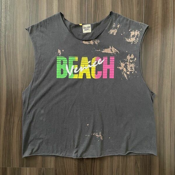 即決☆中古品☆ギャラリーデプトGALLERY DEPT.☆正規オンライン☆MUSCLE BEACH TEE☆XXL☆マッスル ビーチ Tシャツ☆ブラック☆