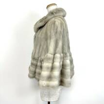 【貂商】h884サファイアミンク ポンチョ ショートコート デザインコート ミンクコート 貂皮 mink身丈 約50cm_画像2