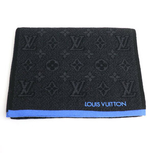 LOUIS VUITTON ルイ・ヴィトン エシャルプ・マイ・モノグラム・エクリプス マフラー ブルー ブラック コバルト M76240 メンズ 中古 美品