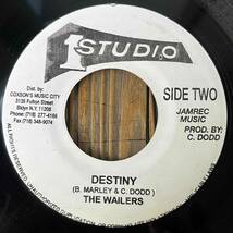 ★美盤！初期ウェイラーズ・レアチューン再発！【The Wailers - Destiny / Do You Feel The Same Way】7inch Studio One JA Reissue_画像1