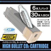 【送料無料】 ハイバレットガス 【2袋】 CO2カートリッジ CO2ボンベ 12g×6本入 サンダーシュート GHK VFC MWS 東京マルイ ガンパワー_画像4