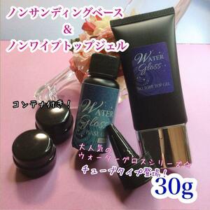 [ cat pohs shipping ] tube type water gloss 30g set * base * top 