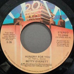 【SOUL 45】BETTY EVERETT - HUNGRY FOR YOU / THINK IT OVER BABY (s230923047)