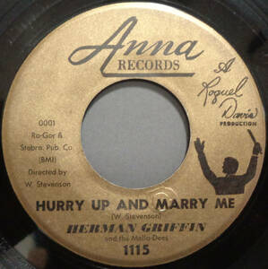【SOUL 45】HERMAN GRIFFIN - HURRY UP AND MARRY ME / DO YOU WANT TO SEE MY BABY (s230924038)